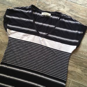 Striped Maternity Maxi Dress with Slits, Small